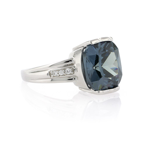 Cushion Cut Sterling Silver Alexandrite Ring