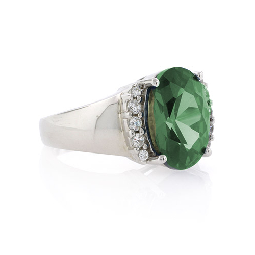 Big Alexandrite Gemstone Silver Ring