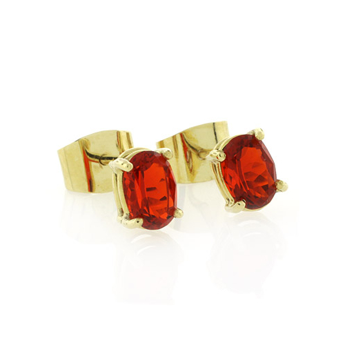 Genuine Fire Cherry Opal 14k Yellow Gold Earrings