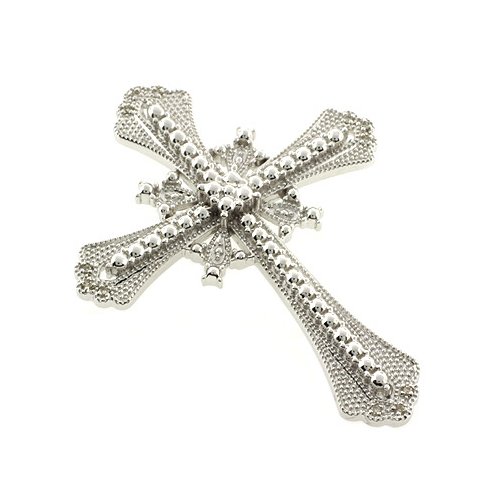 Genuine Diamond Silver Cross Pendant