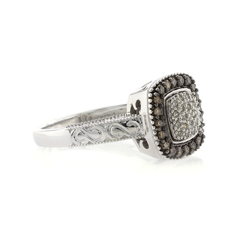 Sterling Silver Chocolate Diamond Ring