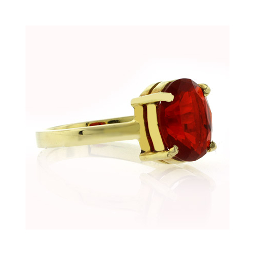 14K Yellow Gold Fire Cherry Opal Ring