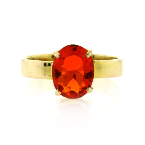 Very High Quality 14K Gold Fire Cherry Opal Ring
