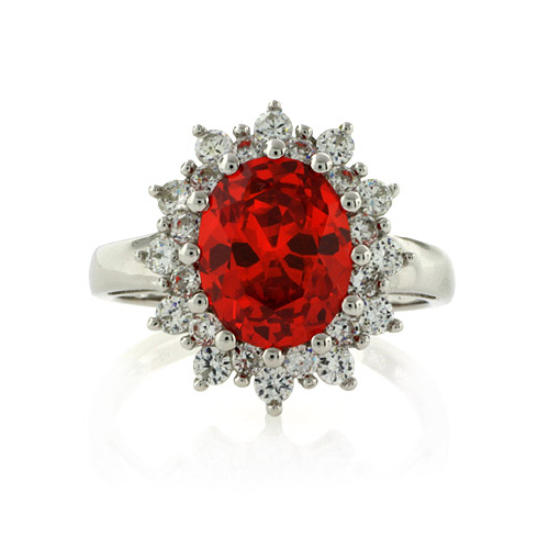 Sterling Silver Fire Cherry Opal Ring