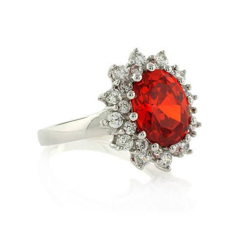 Sterling Silver Fire Cherry Opal Ring