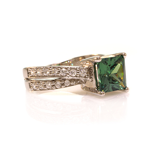 Alexandrite Square Silver Ring