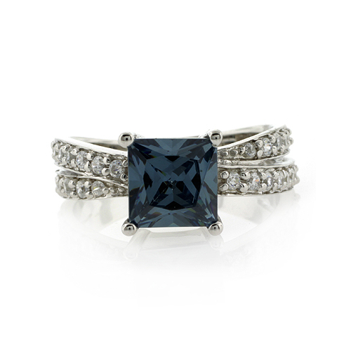 Alexandrite Square Silver Ring