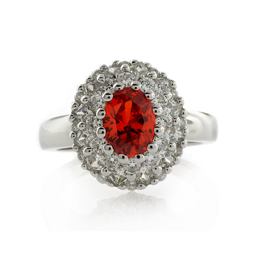 Stunning Mexican Fire Cherry Opal Silver Ring