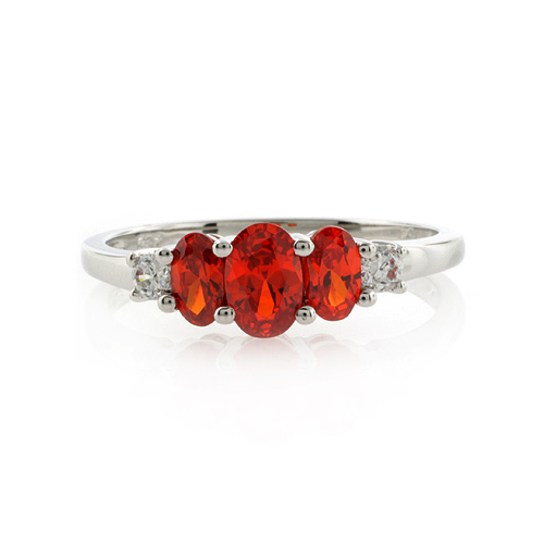 3 Stone Fire Cherry Opal Ring