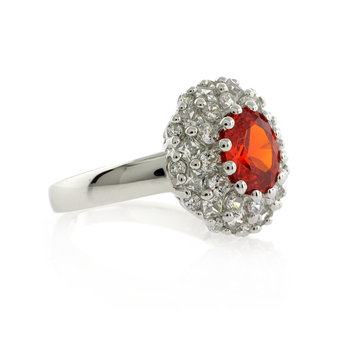 Stunning Mexican Fire Cherry Opal Silver Ring
