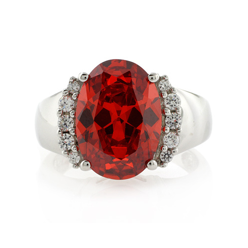 Huge Fire Cherry Opal Silver Ring