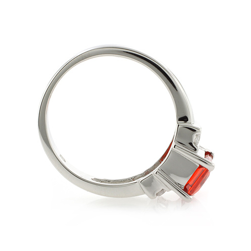 Sterling Silver Fire Cherry Opal Elegant Ring