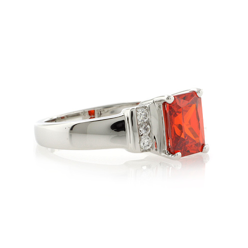 Sterling Silver Fire Cherry Opal Elegant Ring