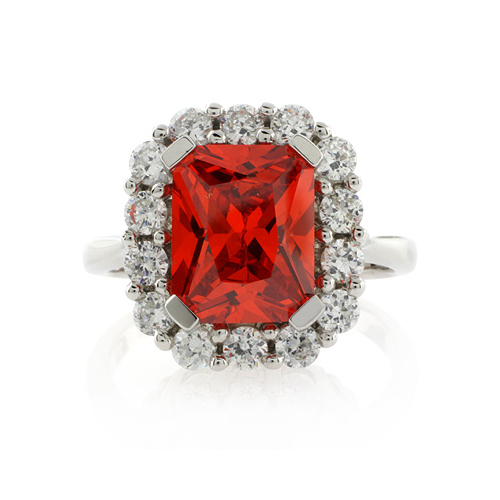 Stylish Sterling Silver Fire Cherry Opal Ring