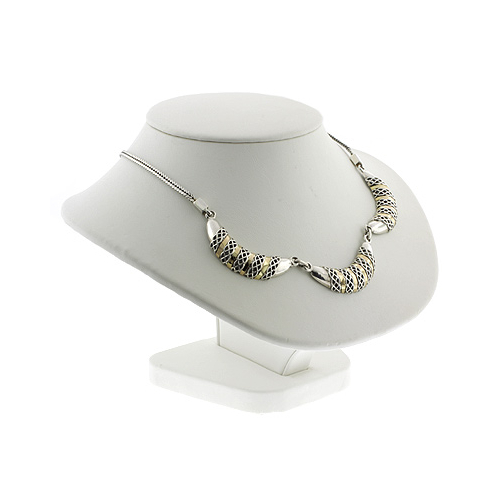 Hand Made Silver and 14K Gold Necklace
