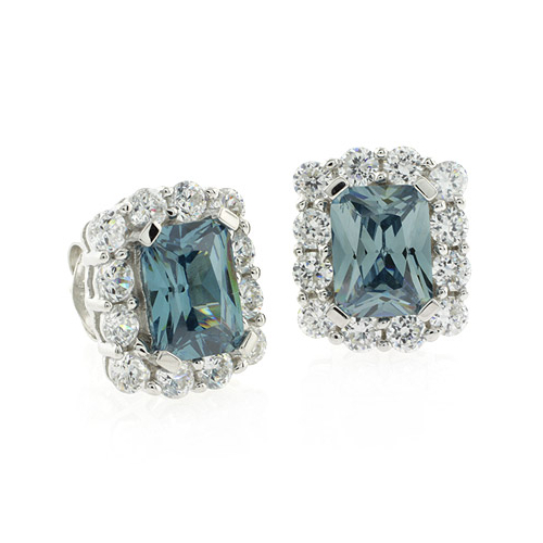 Square Alexandrite Fashion Silver Earrings