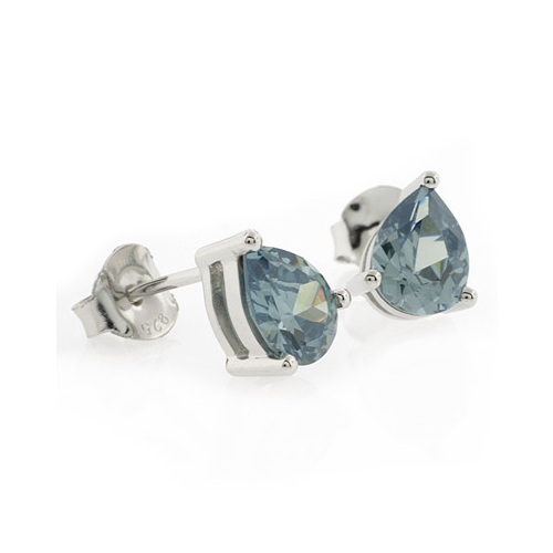 Pear Cut Alexandrite Silver Earrings