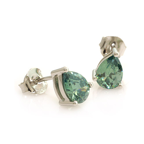 Pear Cut Alexandrite Silver Earrings