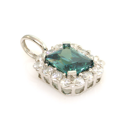 Emerald Cut Alexandrite Sterling Silver Pendant