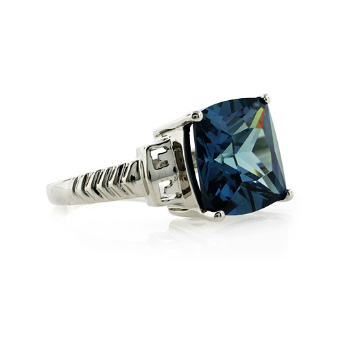Square Cut Sterling Silver Alexandrite Ring