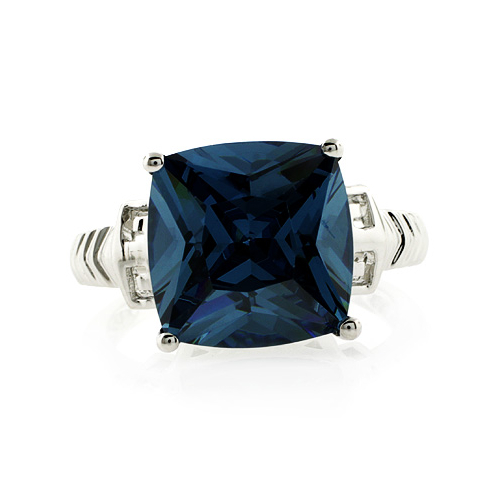 Square Cut Sterling Silver Alexandrite Ring