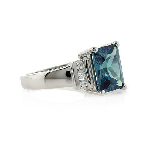 Emerald Cut Alexandrite Ring