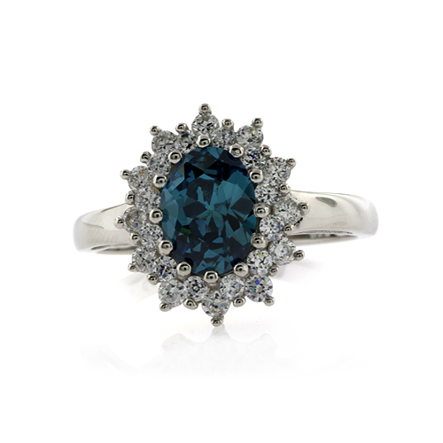 Changing Color Gemstone Silver Ring