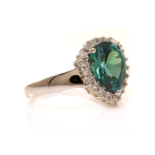 Alexandrite and Simulated Diamond Ring