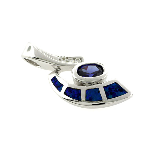 Australian Opal Pendant with Tanzanite
