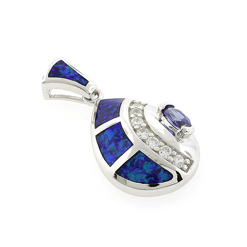 Australian Opal Pendant with Tanzanite