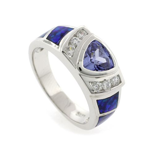 Tanzanite Ring with Australian Opal