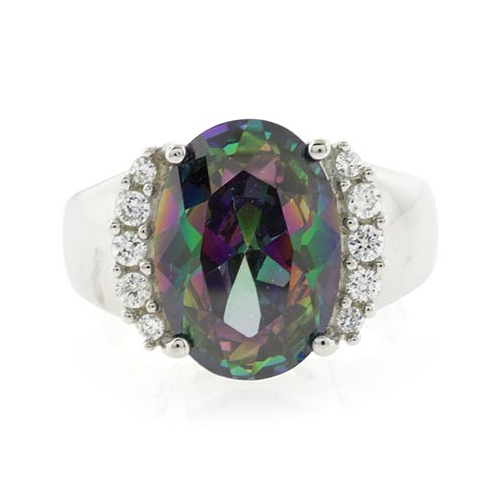 925 Sterling Silver Mystic Topaz Ring
