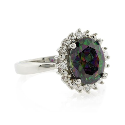 Mystic Topaz Engagement Ring