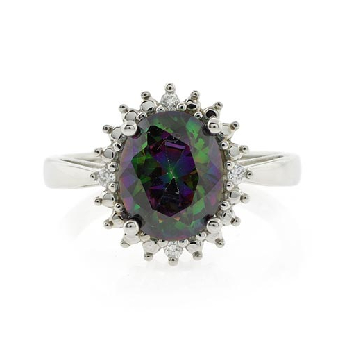 Mystic Topaz Engagement Ring