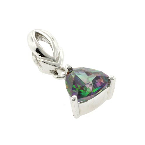 Silver Smoked Topaz Fire Pendant