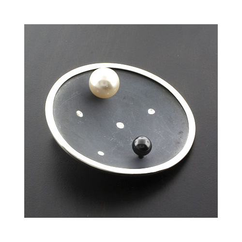 Pearl Oxidized Sterling Silver Pendant