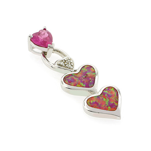Pink Opal Hearts Pendant
