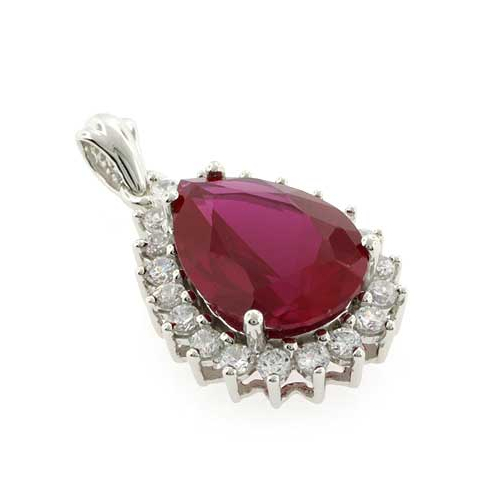 Ruby Sterling Silver Pendant