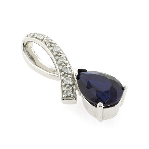 Sapphire Slide Silver Pendant