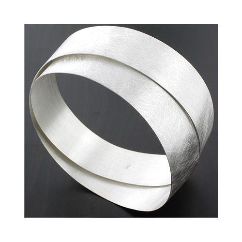 Sterling Silver Crossed Flexible Bracelet