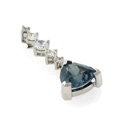 Alexandrite Trillion Cut Silver Pendant