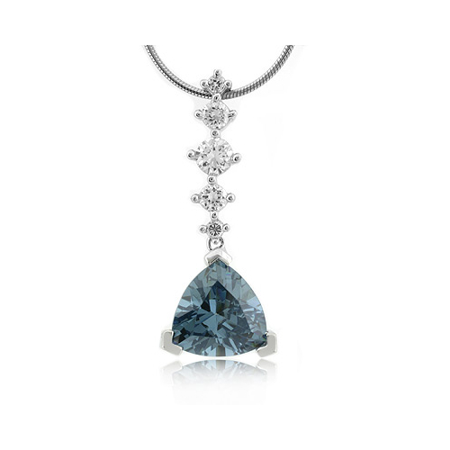 Alexandrite Trillion Cut Silver Pendant