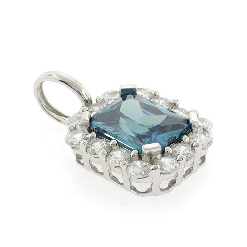 Emerald Cut Alexandrite Sterling Silver Pendant