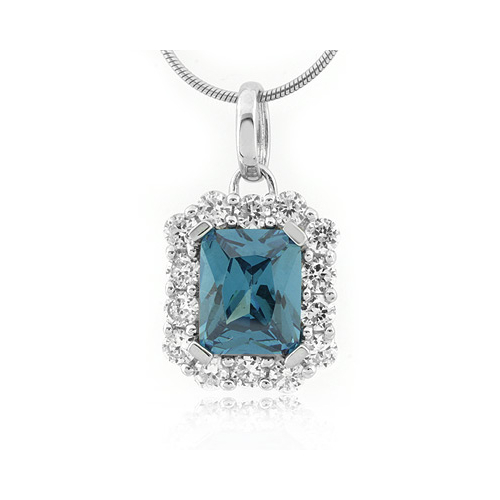 Emerald Cut Alexandrite Sterling Silver Pendant