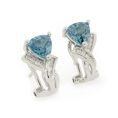 Trillion Cut Alexandrite | Silver Earrings