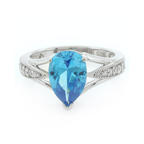 High Quality Blue Topaz Silver Ring