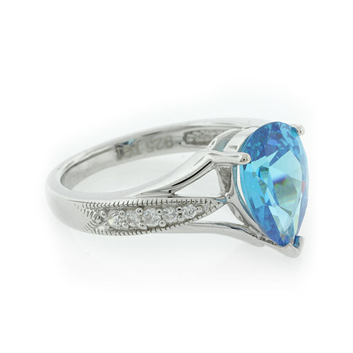 High Quality Blue Topaz Silver Ring