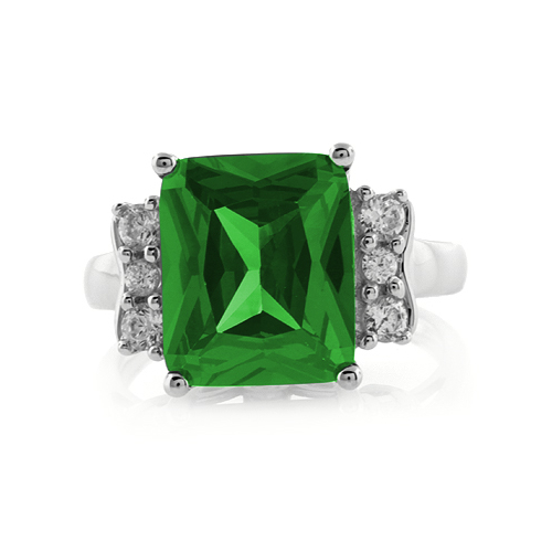 Huge Emerald Cut Emerald Ring