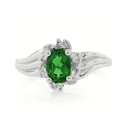 Oval Cut Emerald Solitaire Ring