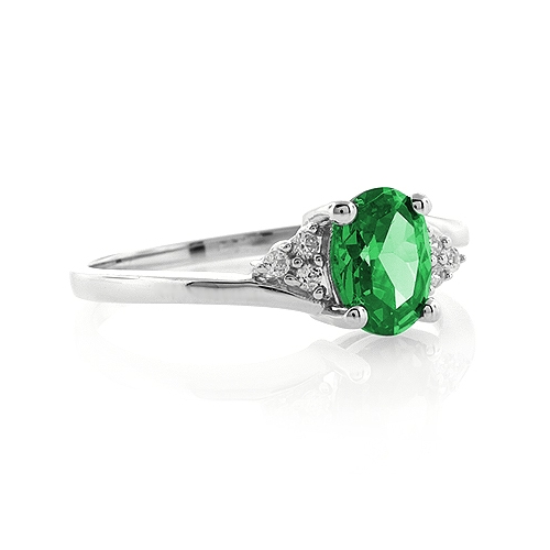 Oval Cut Emerald Promise Ring